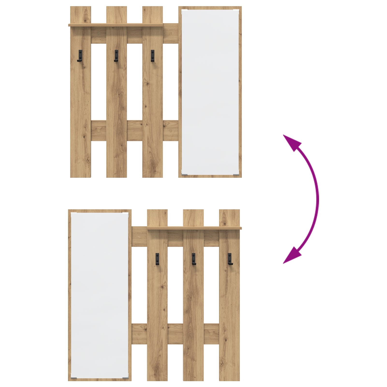 Răcător de paltoane montat pe perete Stejar artisanal GartenMobel Dekor