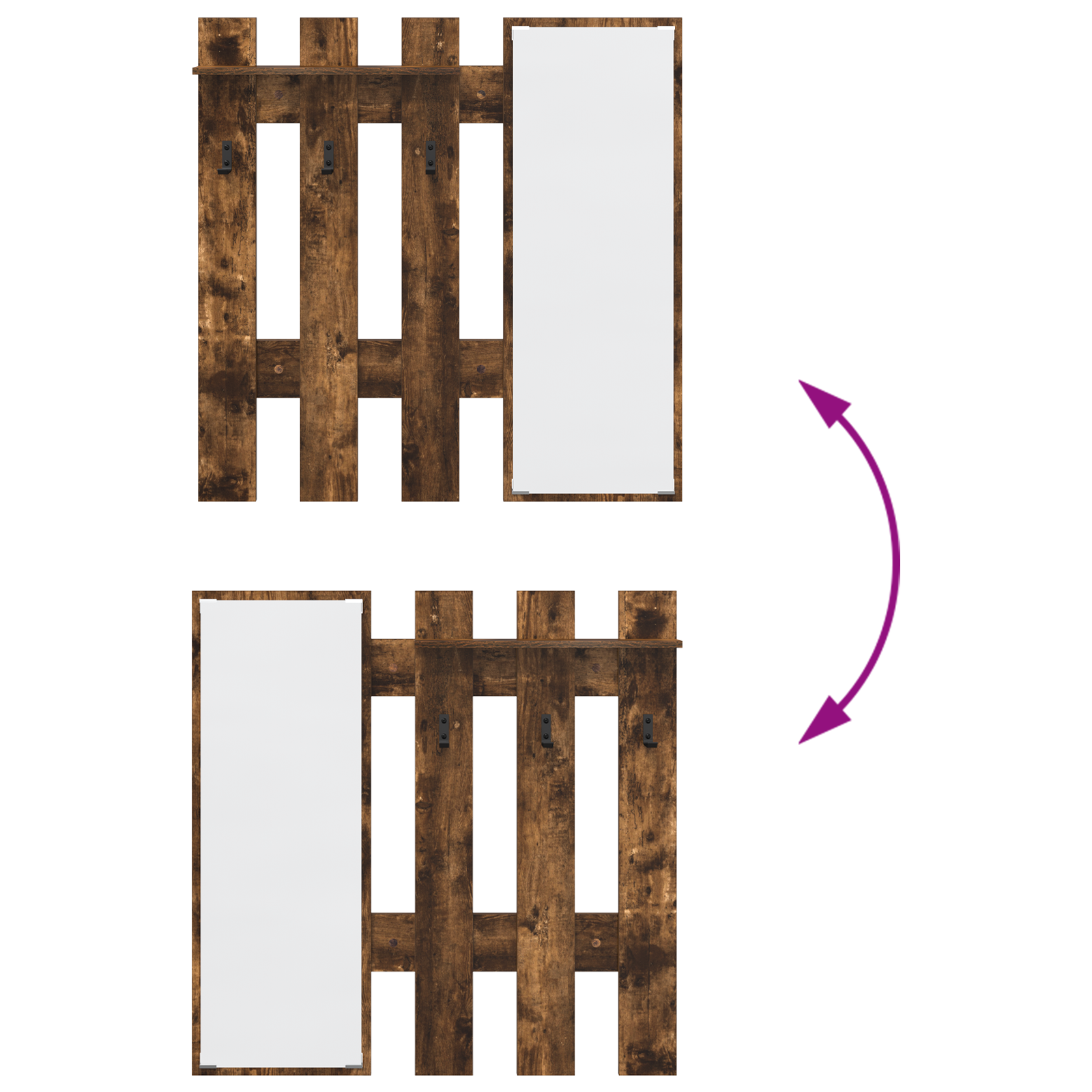 Răcător de paltoane montat pe perete Stejar fumuriu GartenMobel Dekor