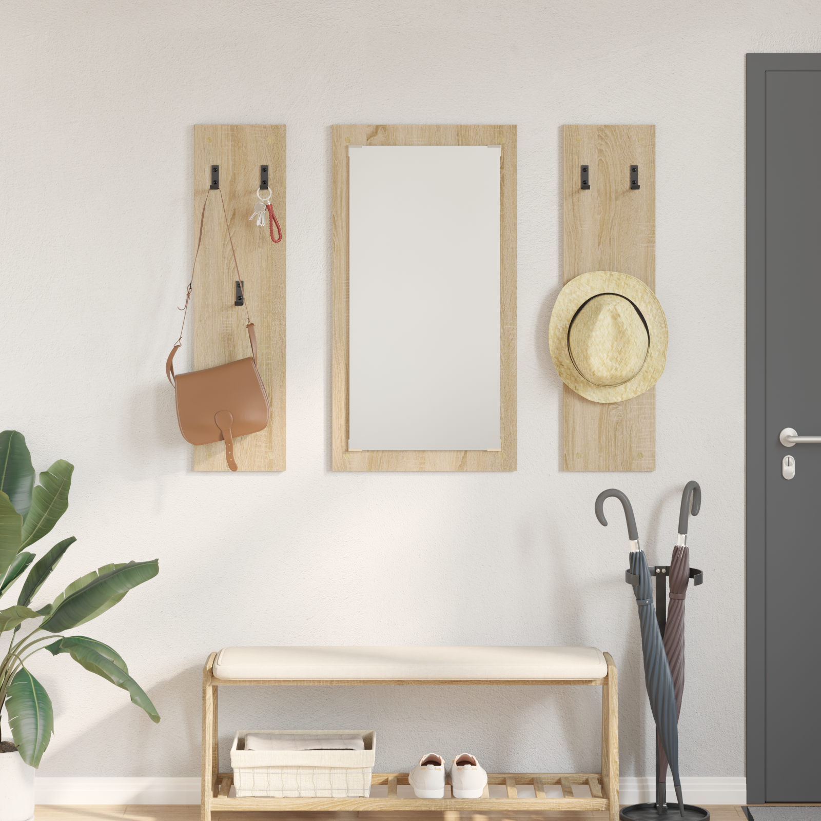 Răcător de paltoane montat pe perete Stejar sonoma GartenMobel Dekor