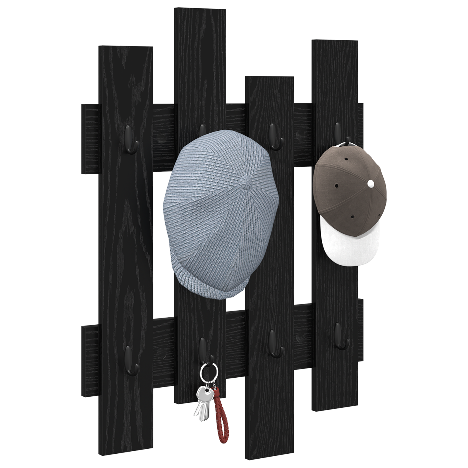 Răcător de paltoane montat pe perete cu depozitare Stejar negru GartenMobel Dekor