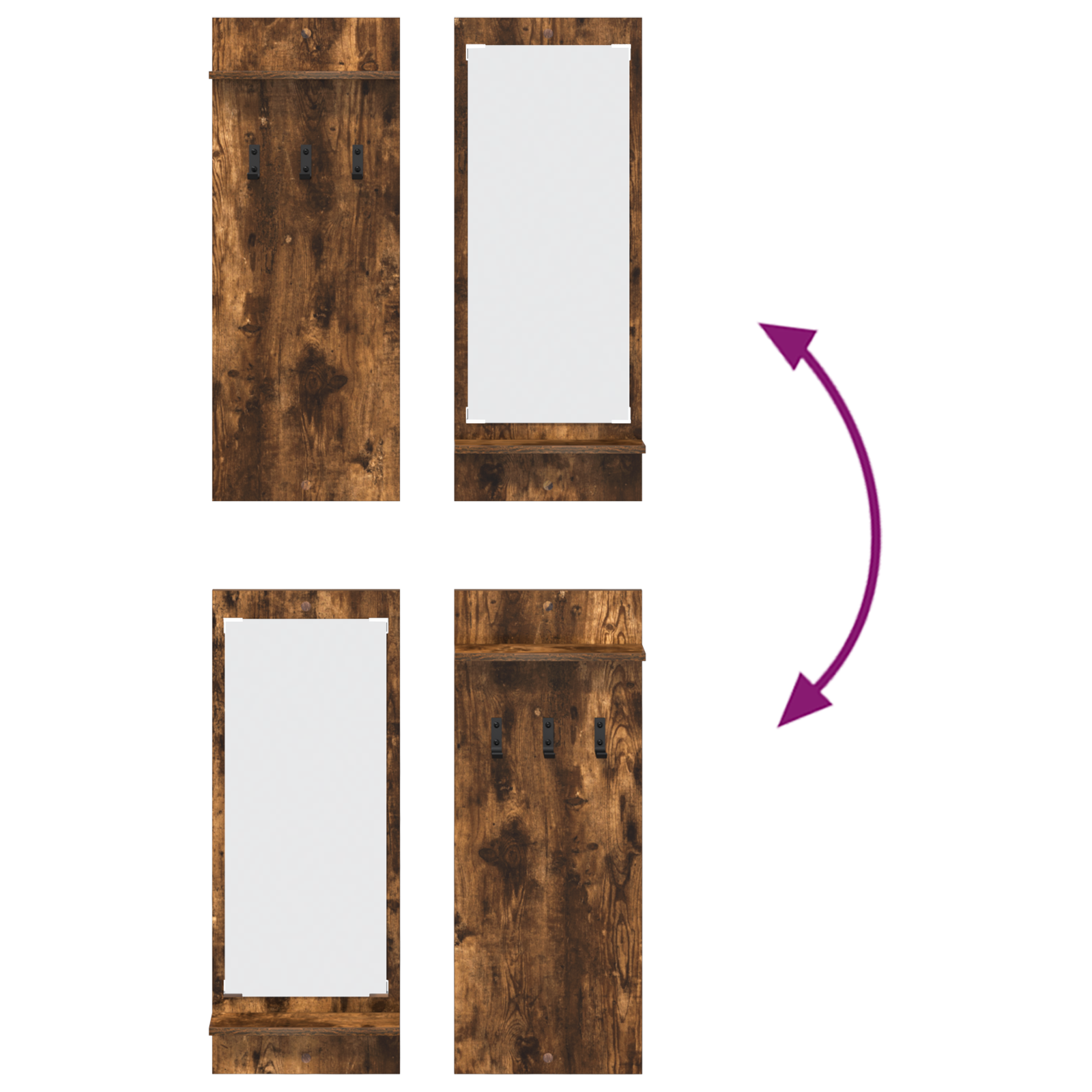 Răcător de paltoane montat pe perete cu raft Stejar fumuriu GartenMobel Dekor