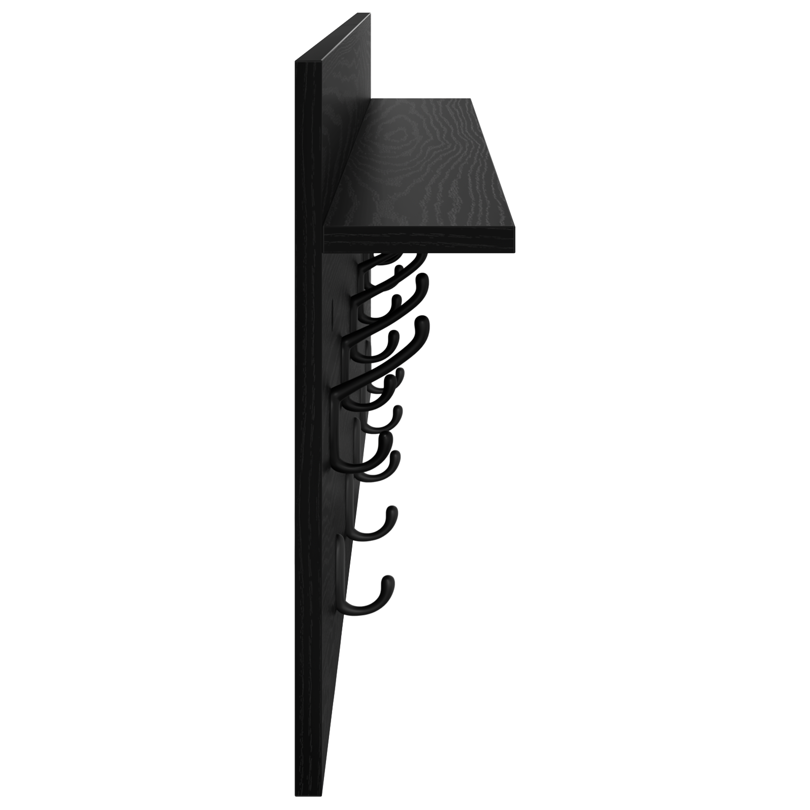 Răcător de paltoane montat pe perete cu raft cu depozitare Stejar negru GartenMobel Dekor