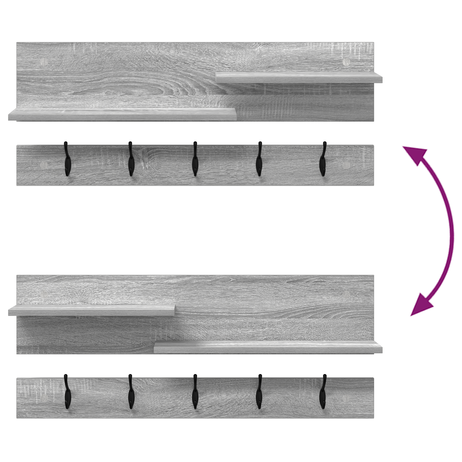 Răcător de paltoane montat pe perete sonoma gri 90 x 15 x 36 cm GartenMobel Dekor