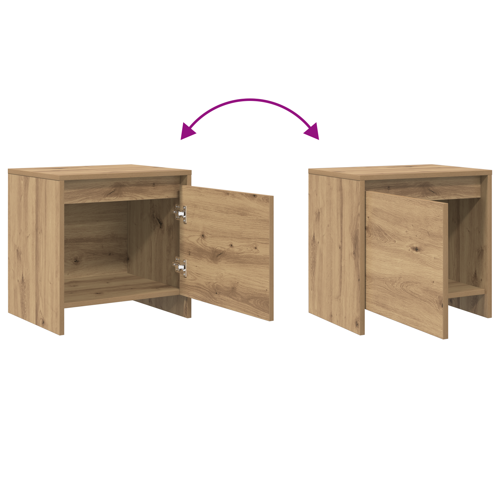 Dulap de noapte stejar artizanal 45 x 34 x 44.5 cm GartenMobel Dekor