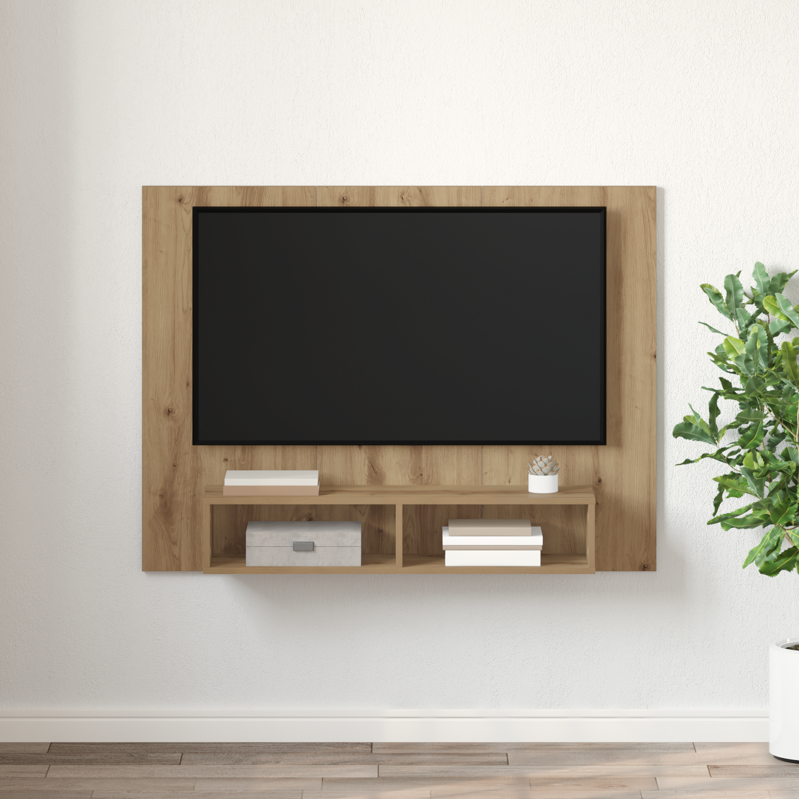 Dulap pentru TV pe Perete Stejar artisanal 120 x 23.5 x 90 cm GartenMobel Dekor