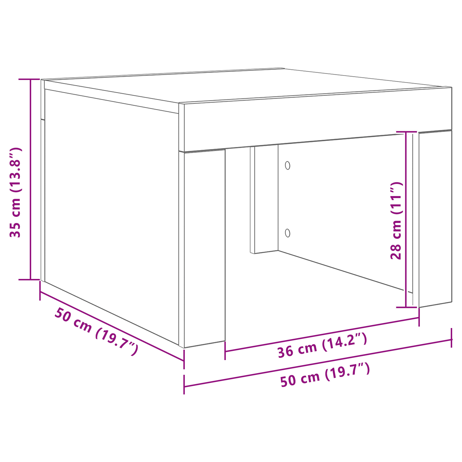 Masă de cafea Lemn vechi 50 x 50 x 35 cm Lemn compozit GartenMobel Dekor