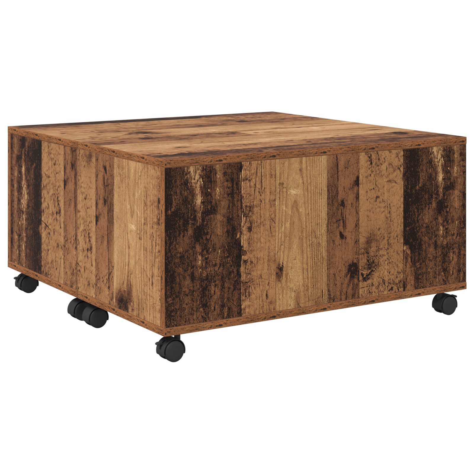 Masă de cafea cu roata Lemn vechi 75 x 75 x 38 cm Lemn compozit GartenMobel Dekor