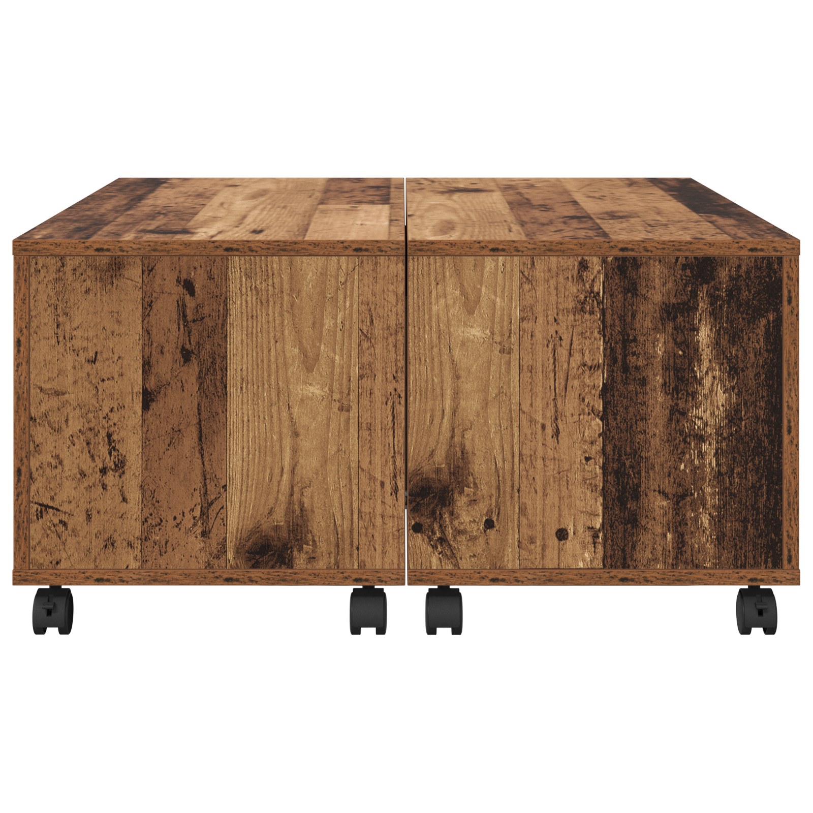 Masă de cafea cu roata Lemn vechi 75 x 75 x 38 cm Lemn compozit GartenMobel Dekor