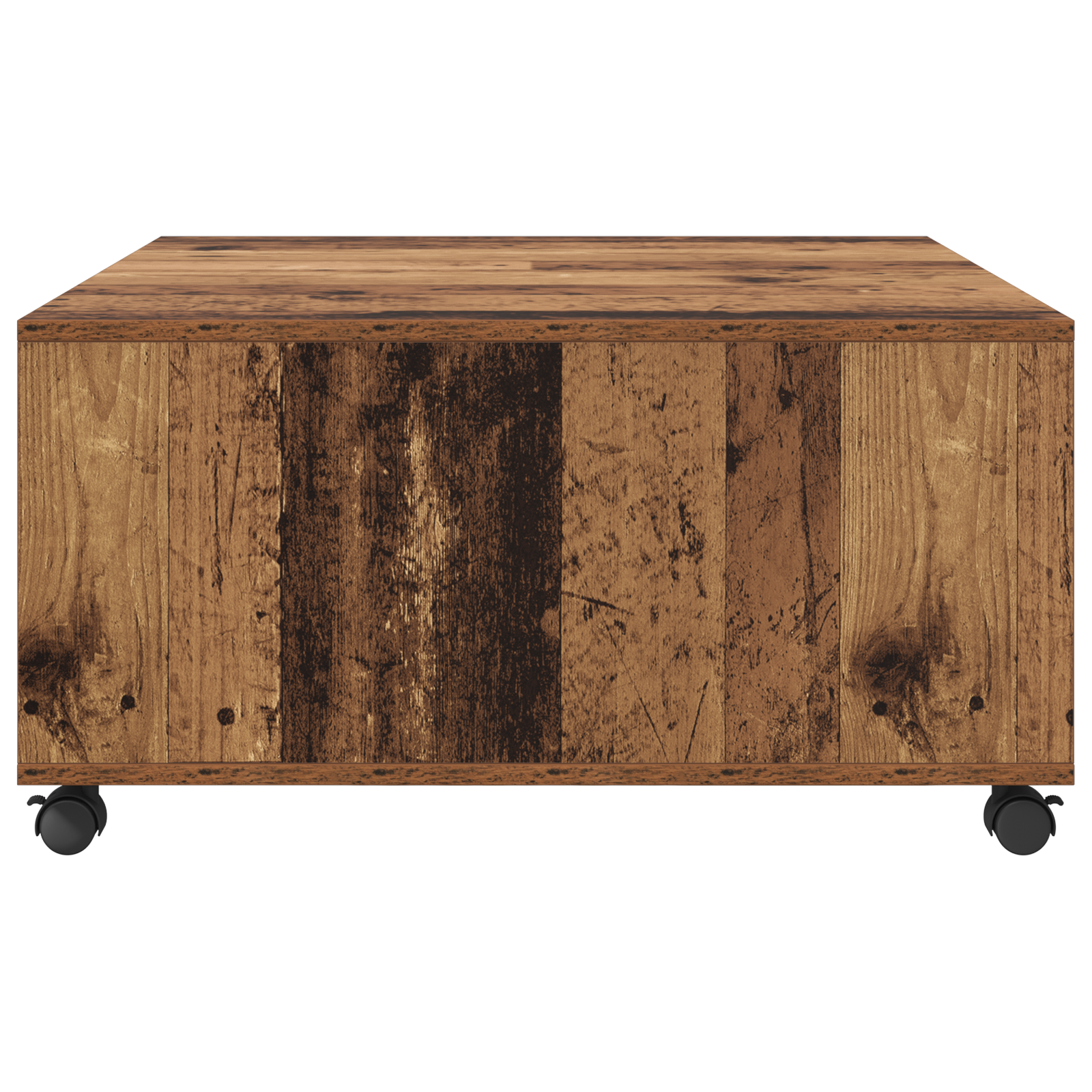 Masă de cafea cu roata Lemn vechi 75 x 75 x 38 cm Lemn compozit GartenMobel Dekor