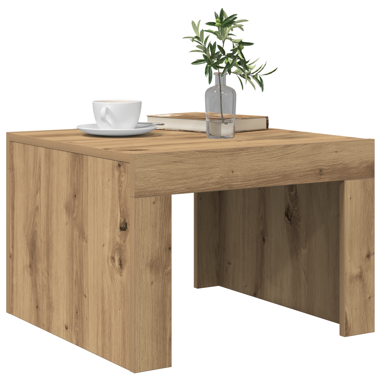 Masă de cafea stejar artizanal 50 x 50 x 35 cm Lemn compozit GartenMobel Dekor
