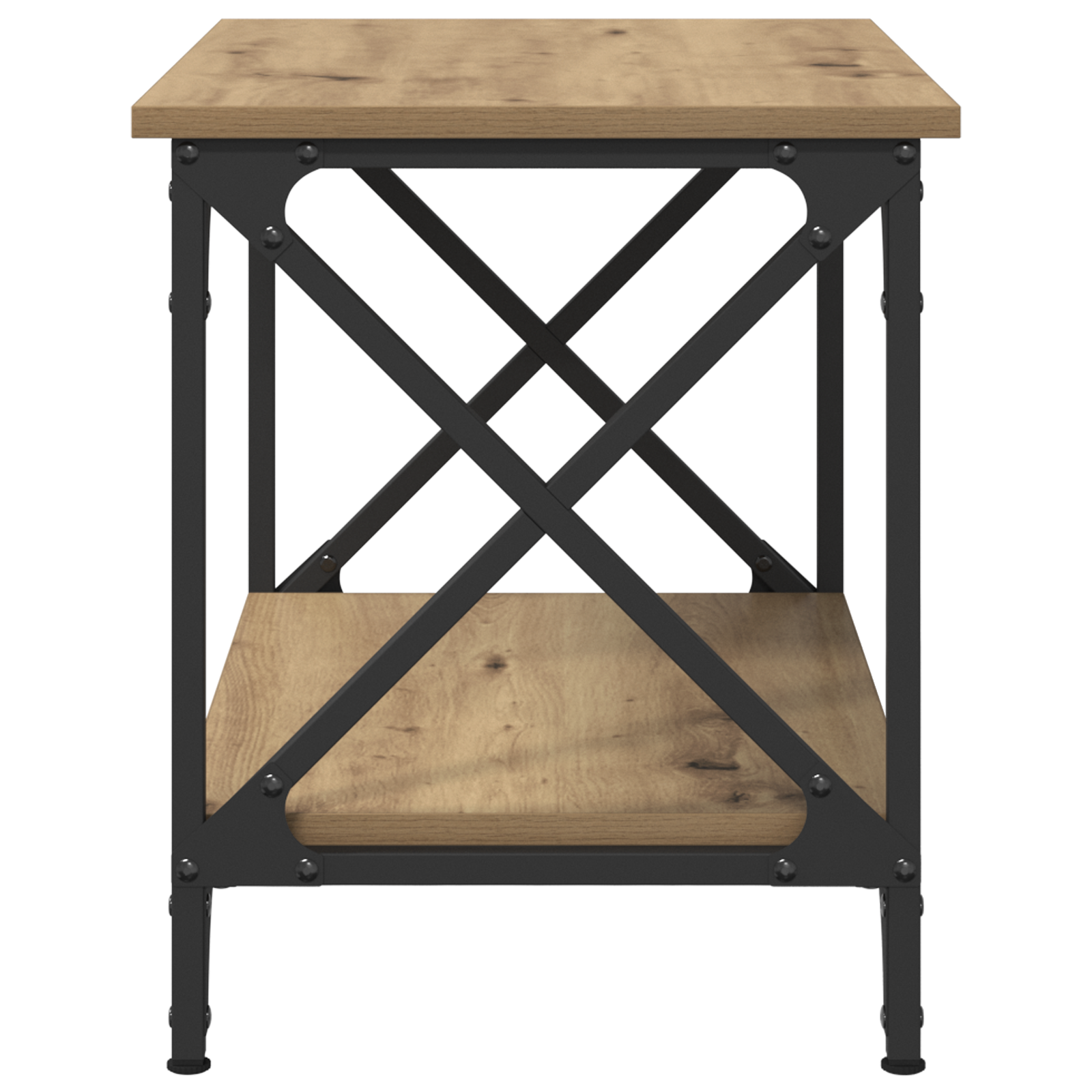 Masă laterală stejar artizanal 55 x 38 x 45 cm Lemn compozit GartenMobel Dekor