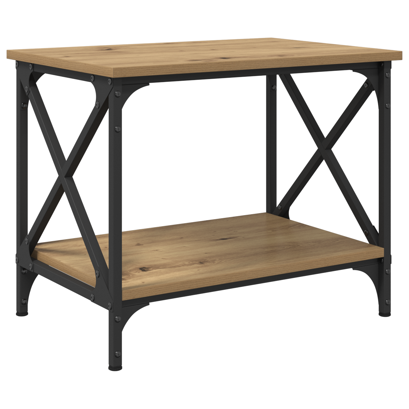 Masă laterală stejar artizanal 55 x 38 x 45 cm Lemn compozit GartenMobel Dekor