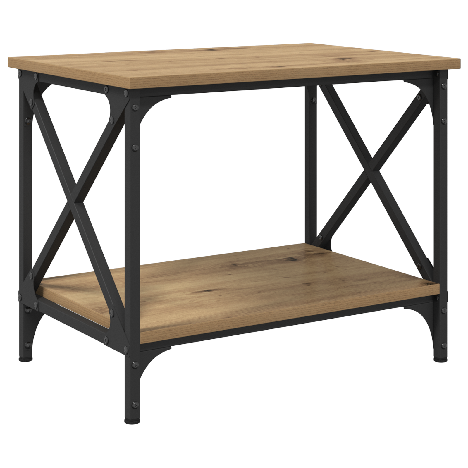 Masă laterală stejar artizanal 55 x 38 x 45 cm Lemn compozit GartenMobel Dekor