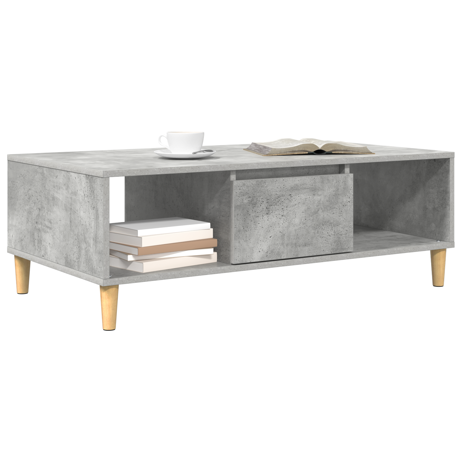 cu depozitare cu ușă Gri beton 103.5 x 60 x 35 cm Lemn compozit GartenMobel Dekor