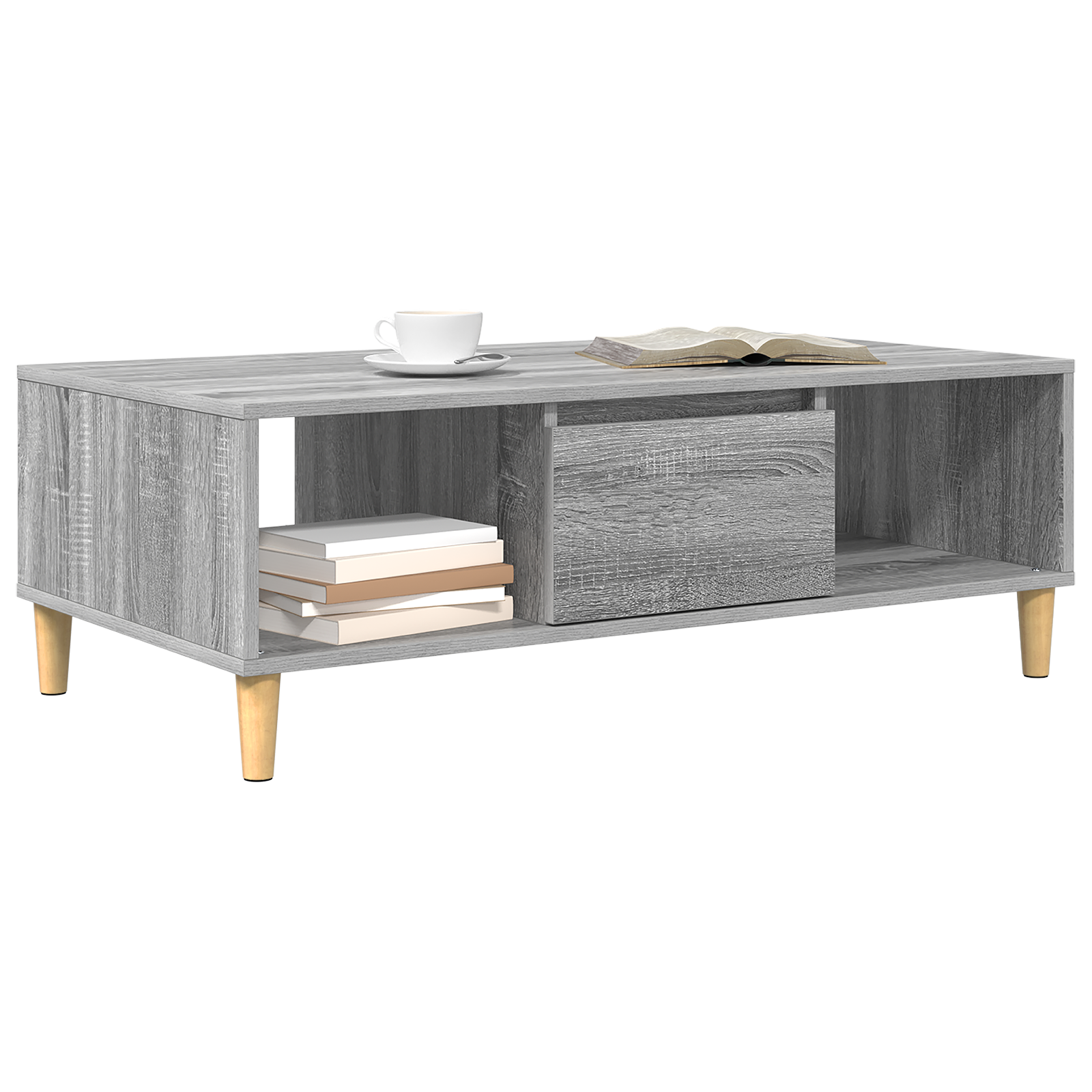 cu depozitare cu ușă sonoma gri 103.5 x 60 x 35 cm Lemn compozit GartenMobel Dekor