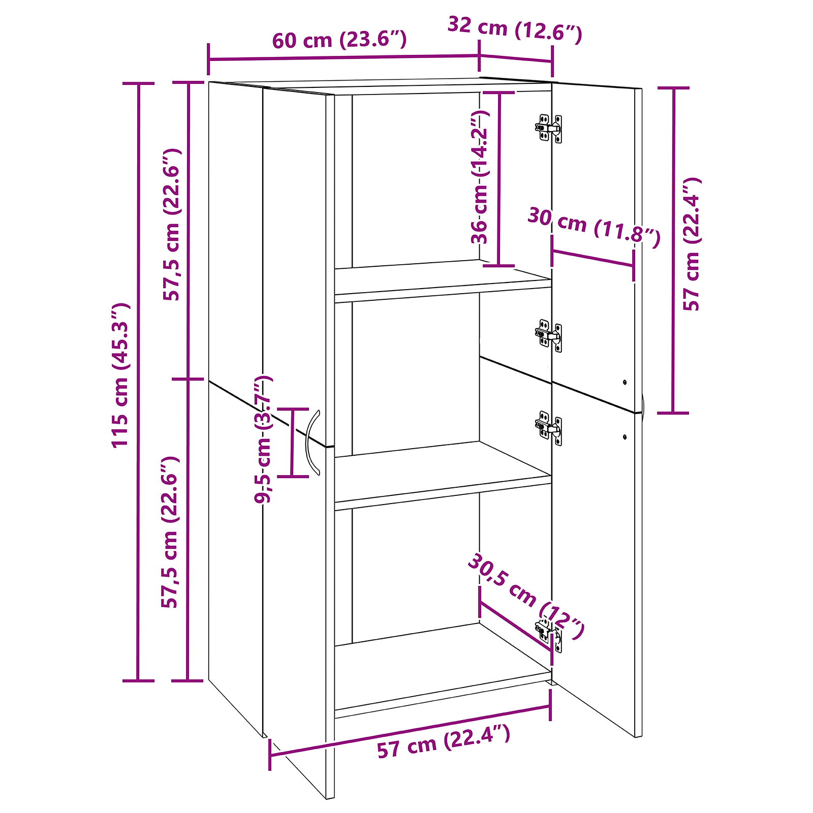 Dulap de birou Lemn vechi 60 x 32 x 115 cm Lemn compozit GartenMobel Dekor