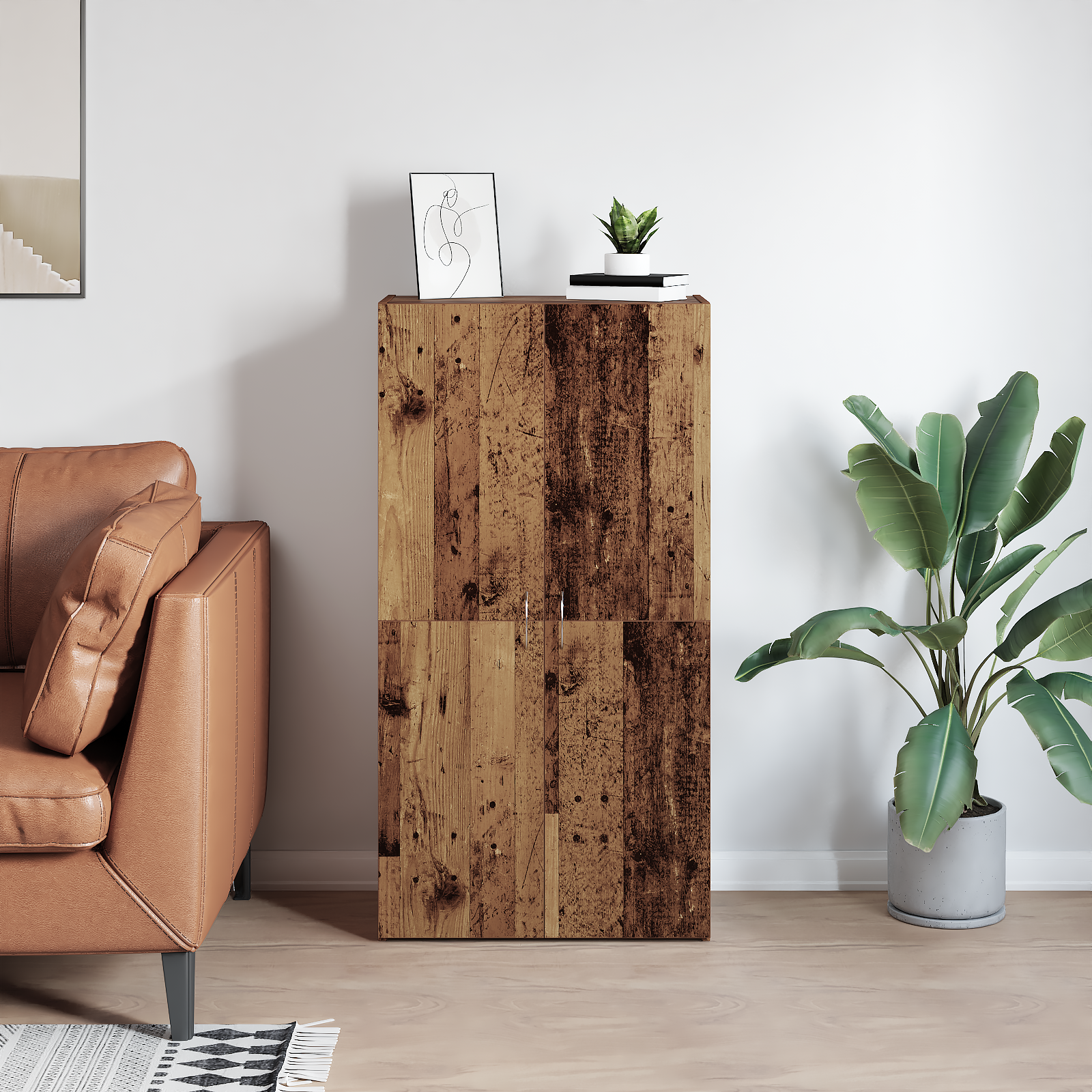 Dulap de birou Lemn vechi 60 x 32 x 115 cm Lemn compozit GartenMobel Dekor