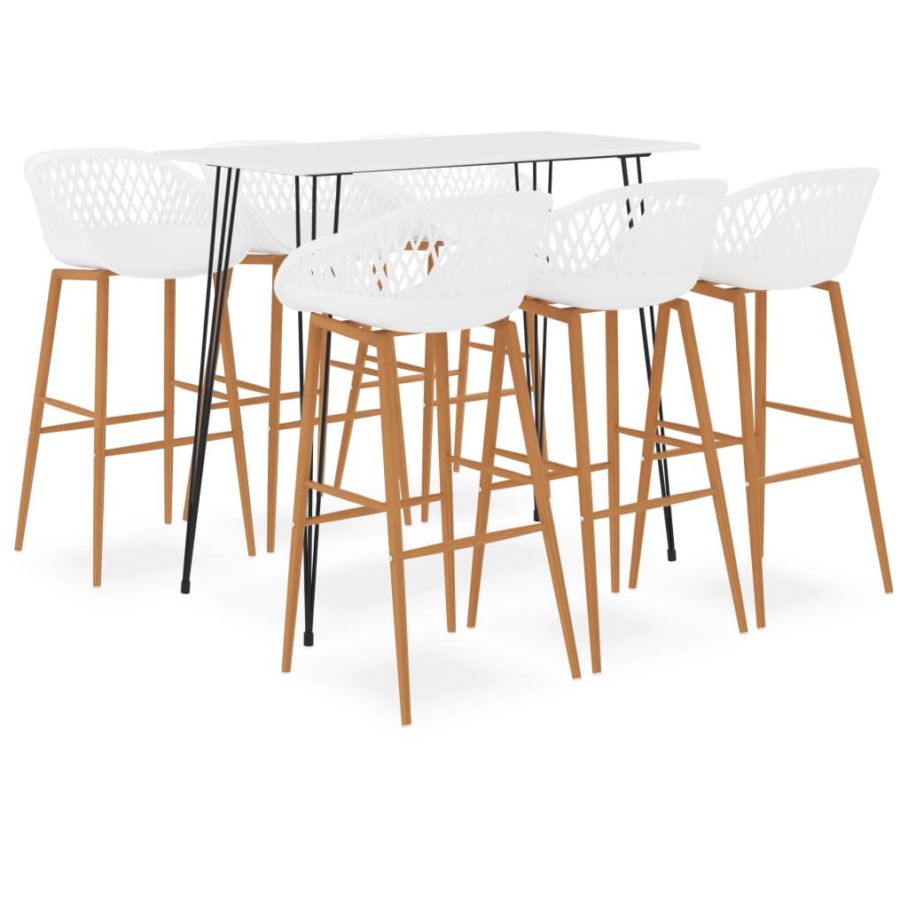 Set mobilier de bar, 7 piese, alb GartenMobel Dekor