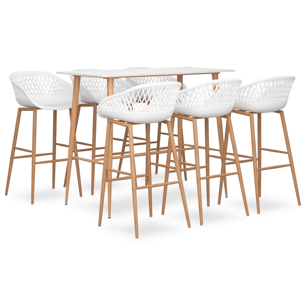 Set mobilier de bar, 7 piese, alb GartenMobel Dekor