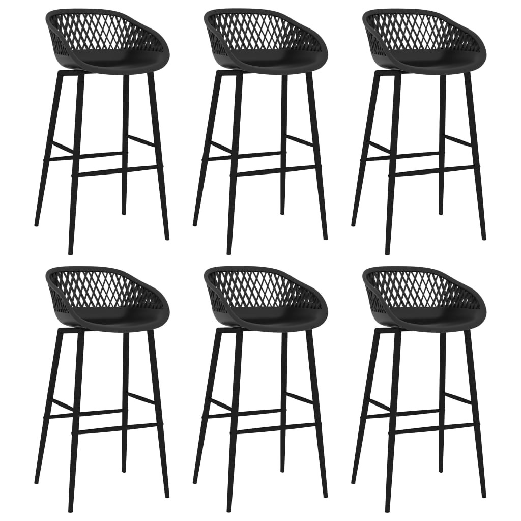 Set mobilier de bar, 7 piese, alb și negru GartenMobel Dekor