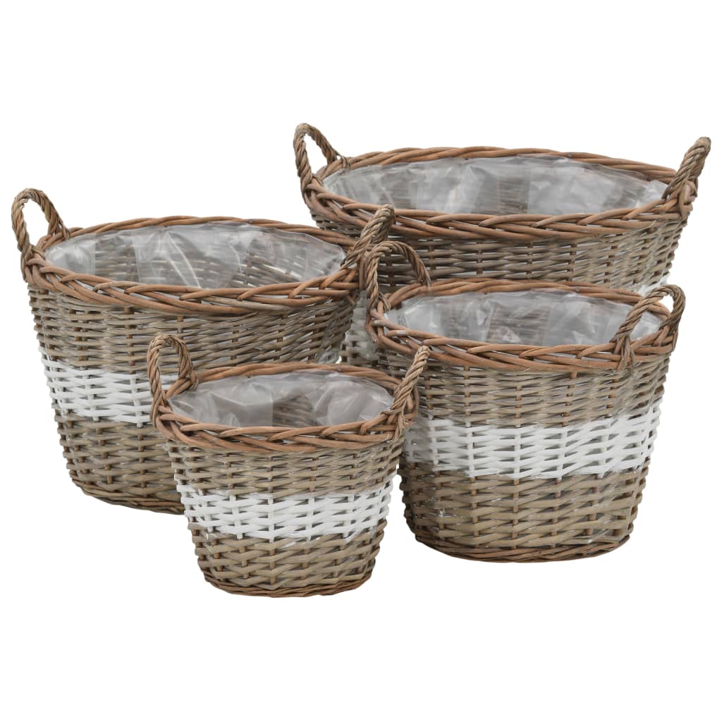 Strat înălțat, 4 buc., răchită cu căptușeală PE GartenMobel Dekor