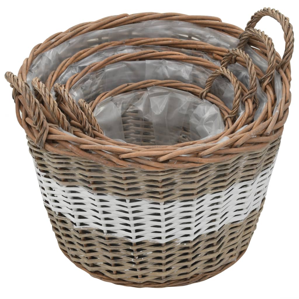 Strat înălțat, 4 buc., răchită cu căptușeală PE GartenMobel Dekor