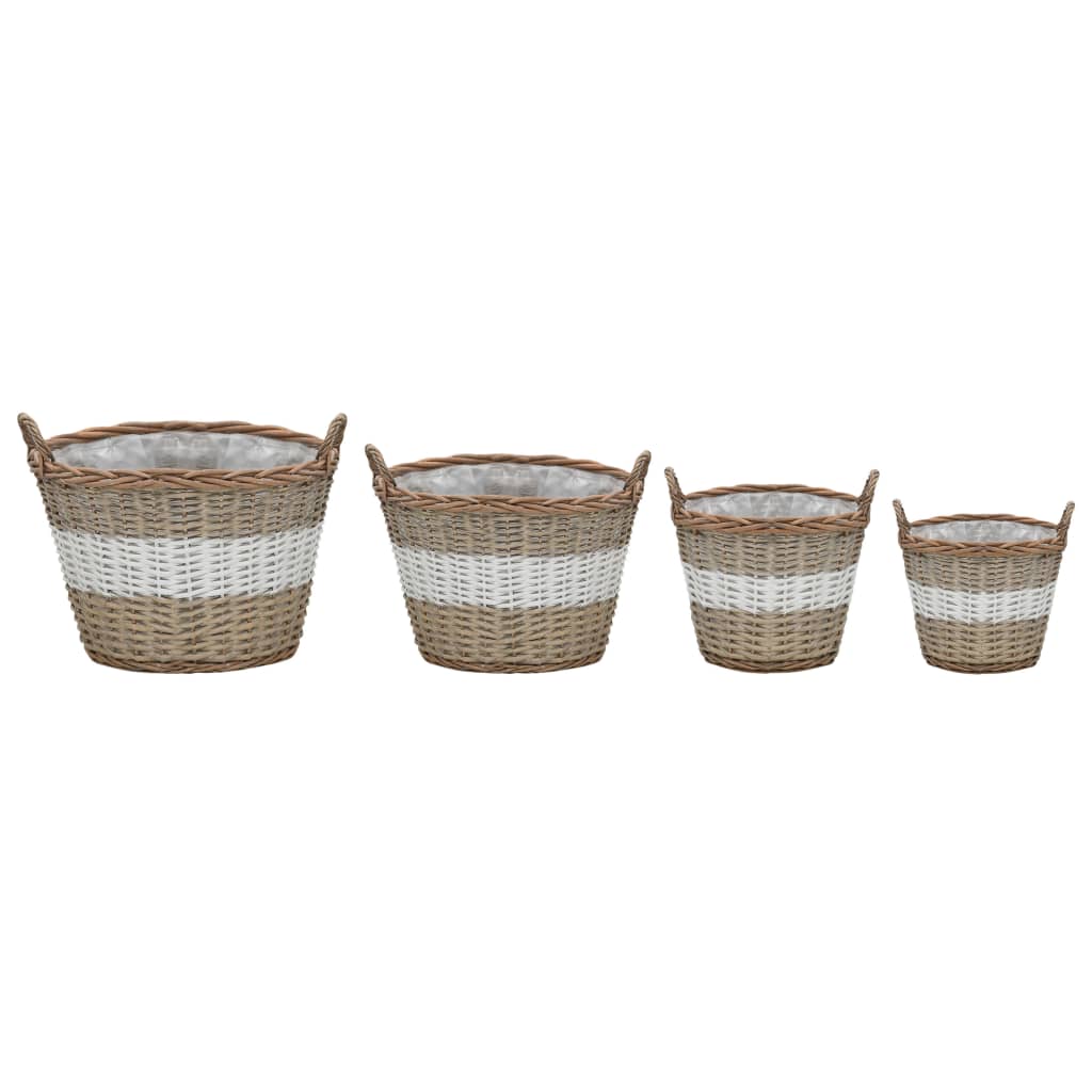 Strat înălțat, 4 buc., răchită cu căptușeală PE GartenMobel Dekor
