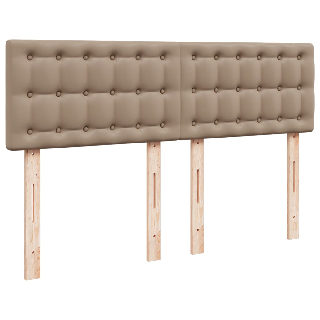 Pat box spring cu saltea, cappuccino, 160x200cm piele ecologică GartenMobel Dekor