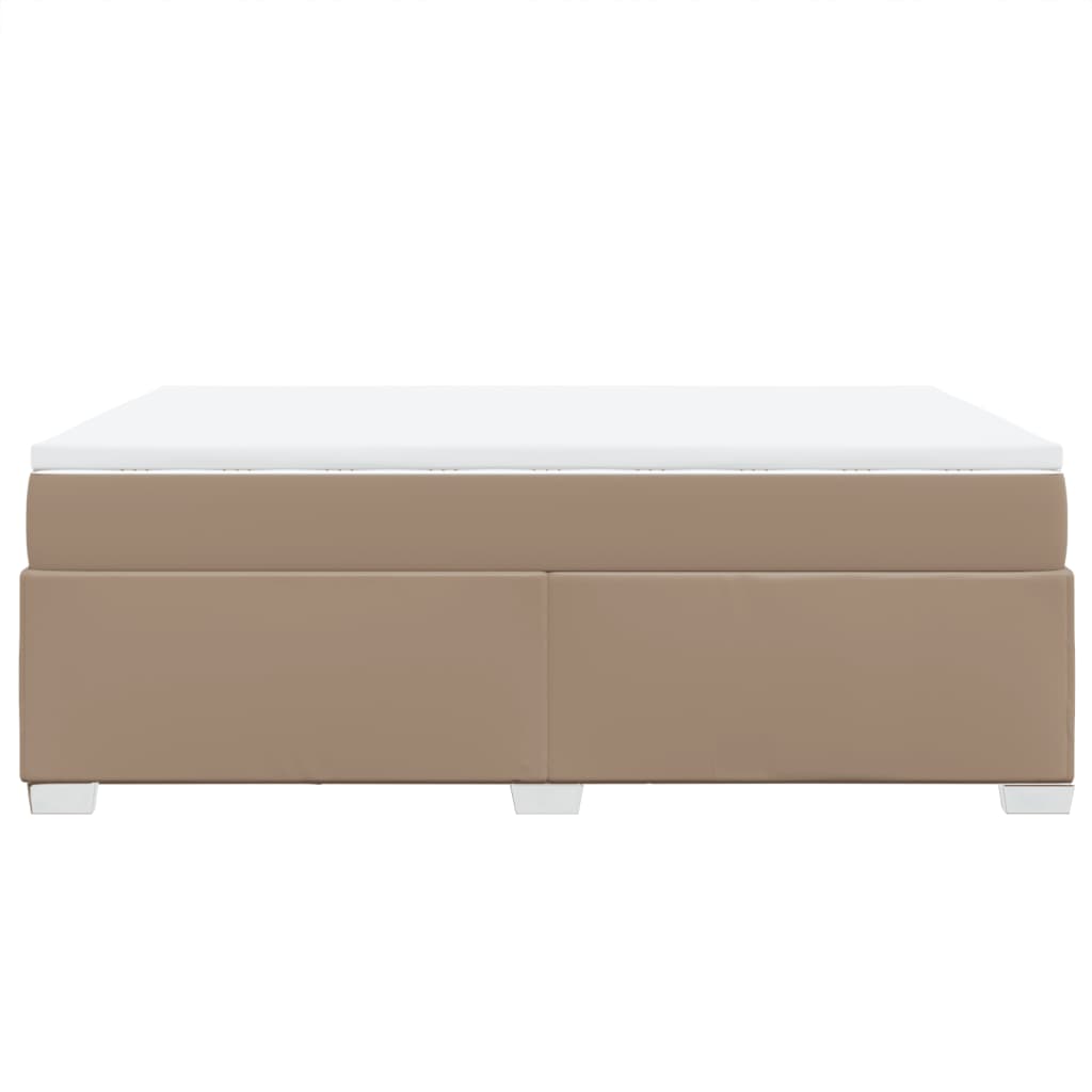 Pat box spring cu saltea, cappuccino, 160x200cm piele ecologică GartenMobel Dekor
