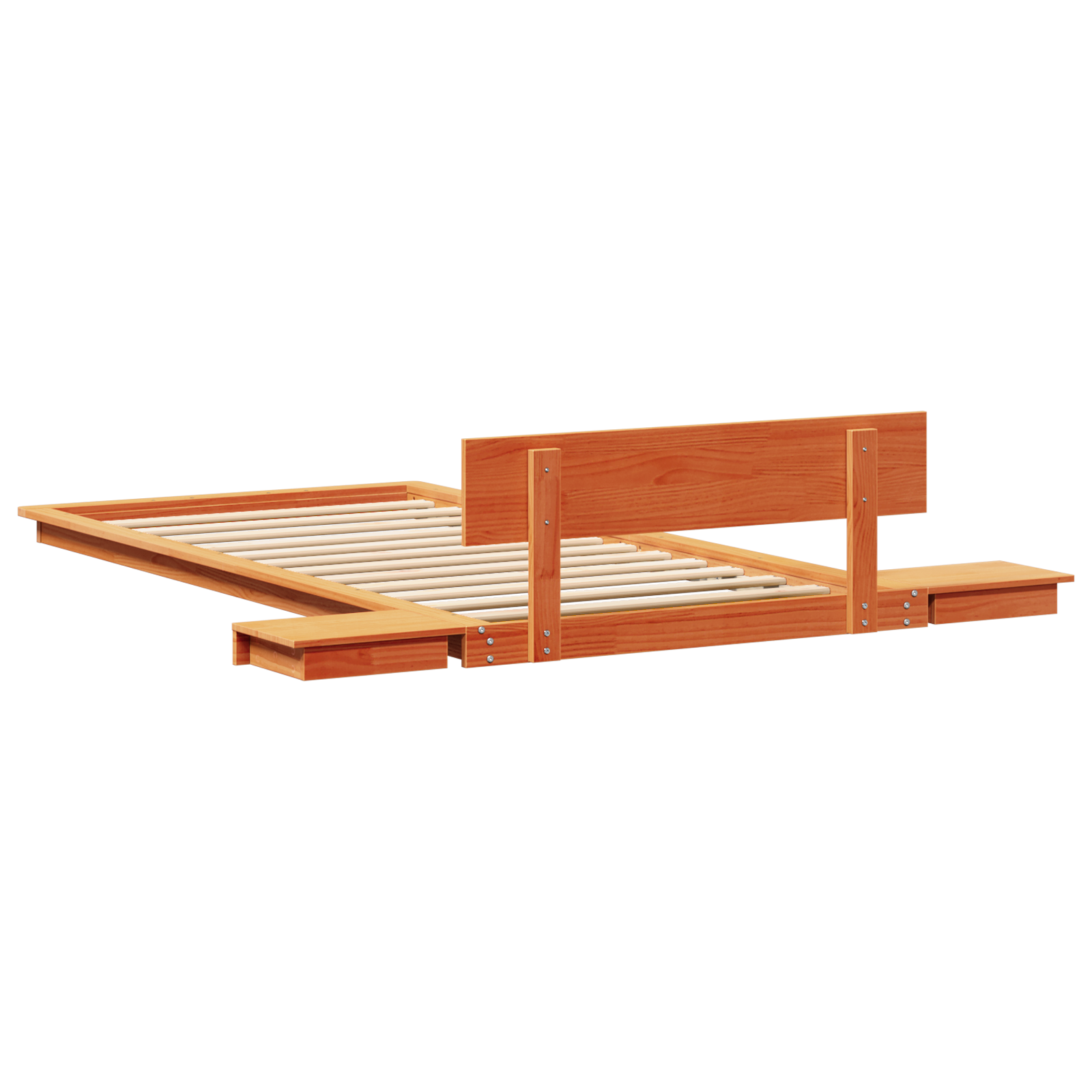 Cadru de Pat cu Noptiere Maro Cerat 80x200cm Lemn Masiv GartenMobel Dekor