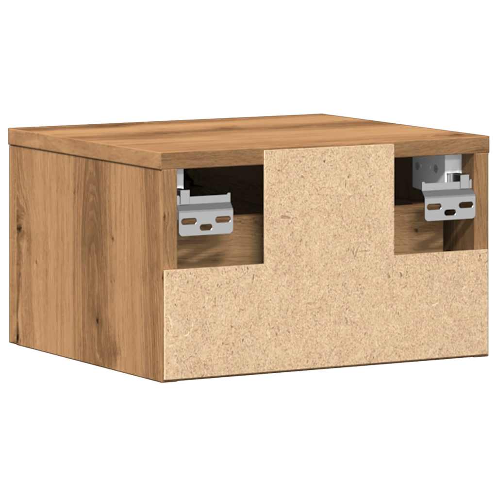 Noptiere de perete, 2 buc., stejar artizanal, 34x30x20 cm GartenMobel Dekor