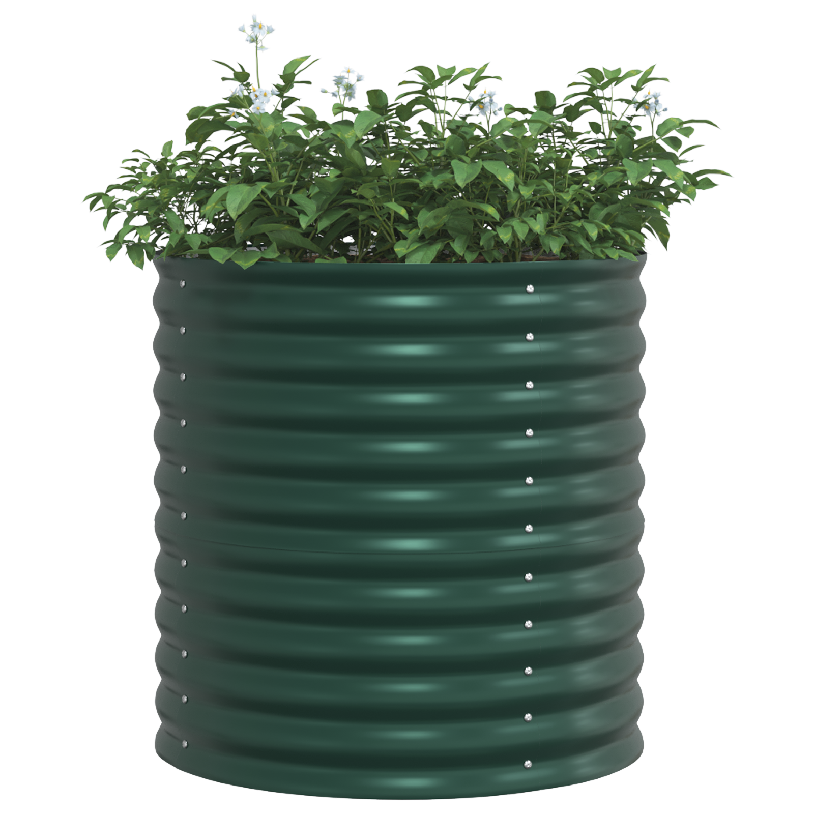 Strat ridicat de grădină, verde, 80x80x81 cm, oțel zincat GartenMobel Dekor