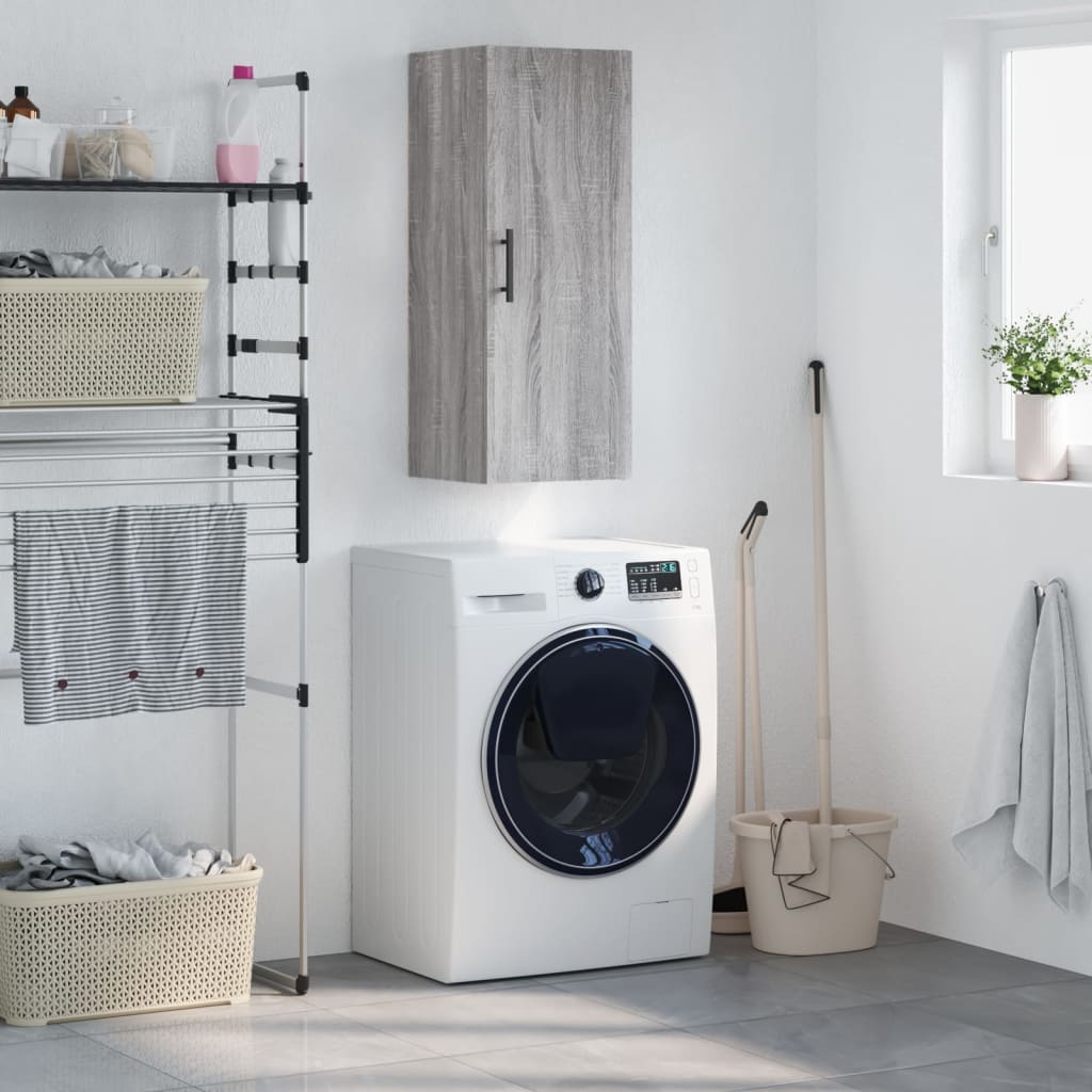 Dulap montat pe perete, gri sonoma, 34,5x34x90 cm GartenMobel Dekor