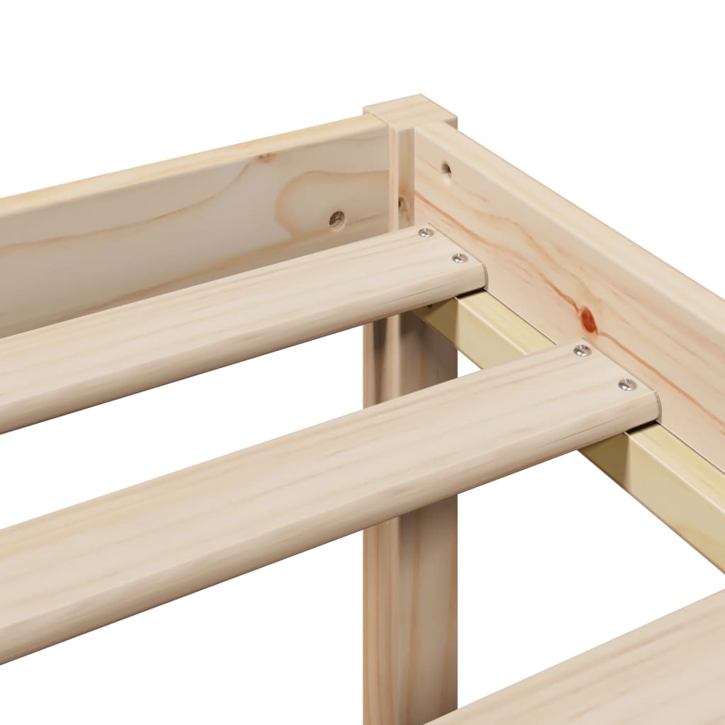 Pat cu bibliotecă fără saltea, 135x190 cm, lemn masiv de pin GartenMobel Dekor