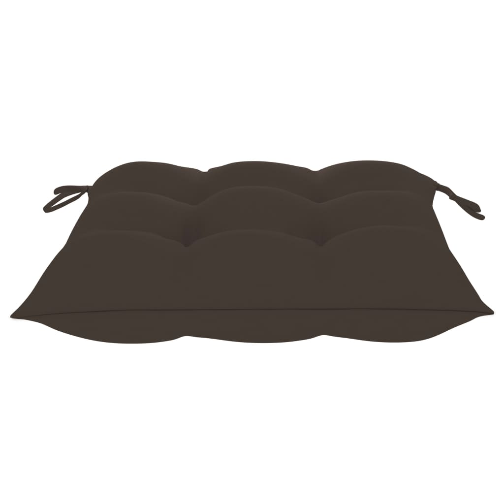 Scaune de grădină cu perne gri taupe, 2 buc., lemn masiv de tec GartenMobel Dekor
