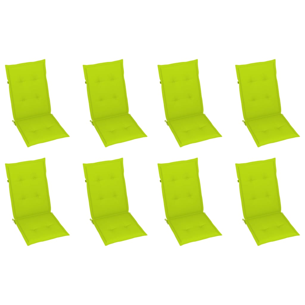 Scaune de grădină rabatabile cu perne, 8 buc., lemn masiv tec GartenMobel Dekor