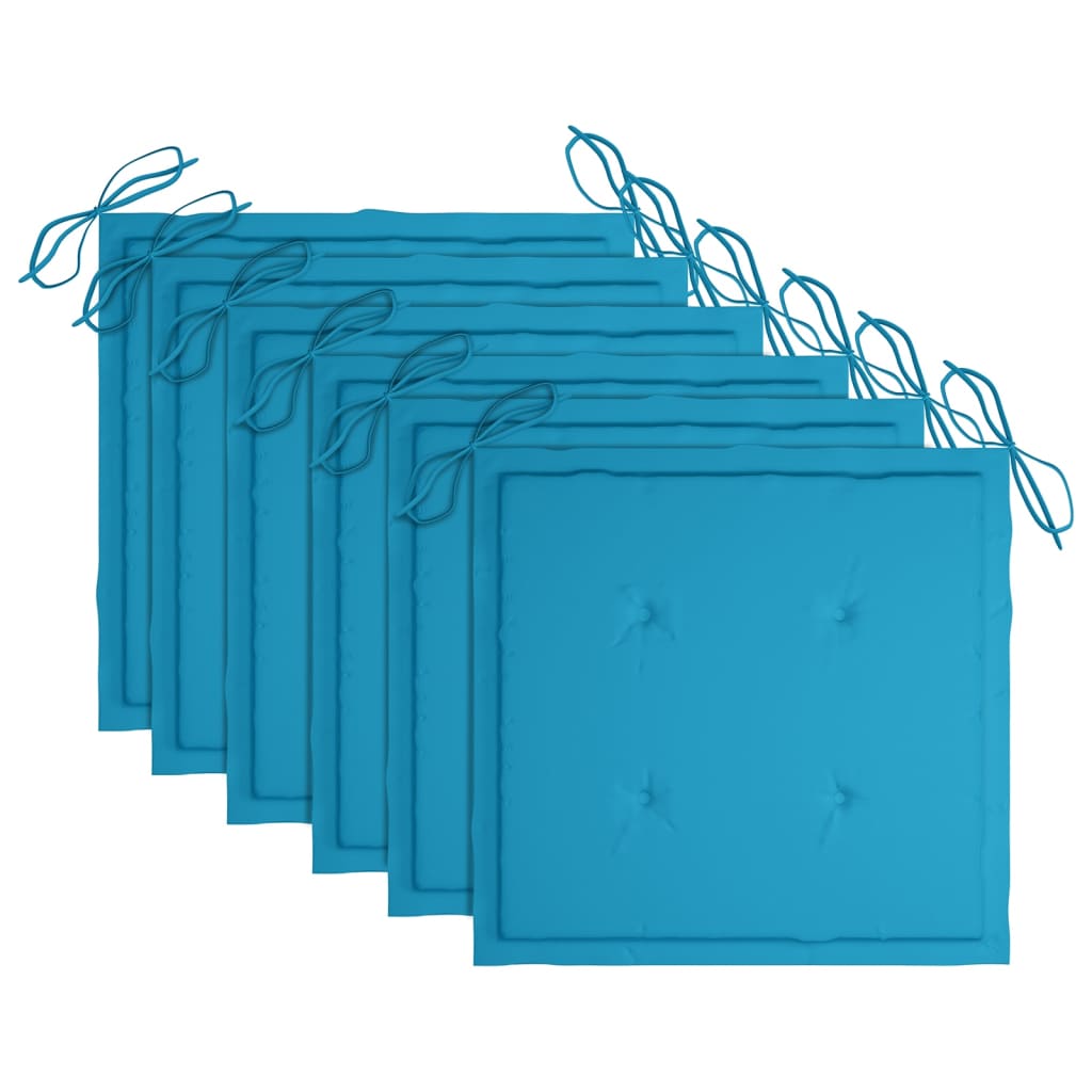 Scaune grădină pliabile cu perne, 6 buc, lemn masiv tec GartenMobel Dekor