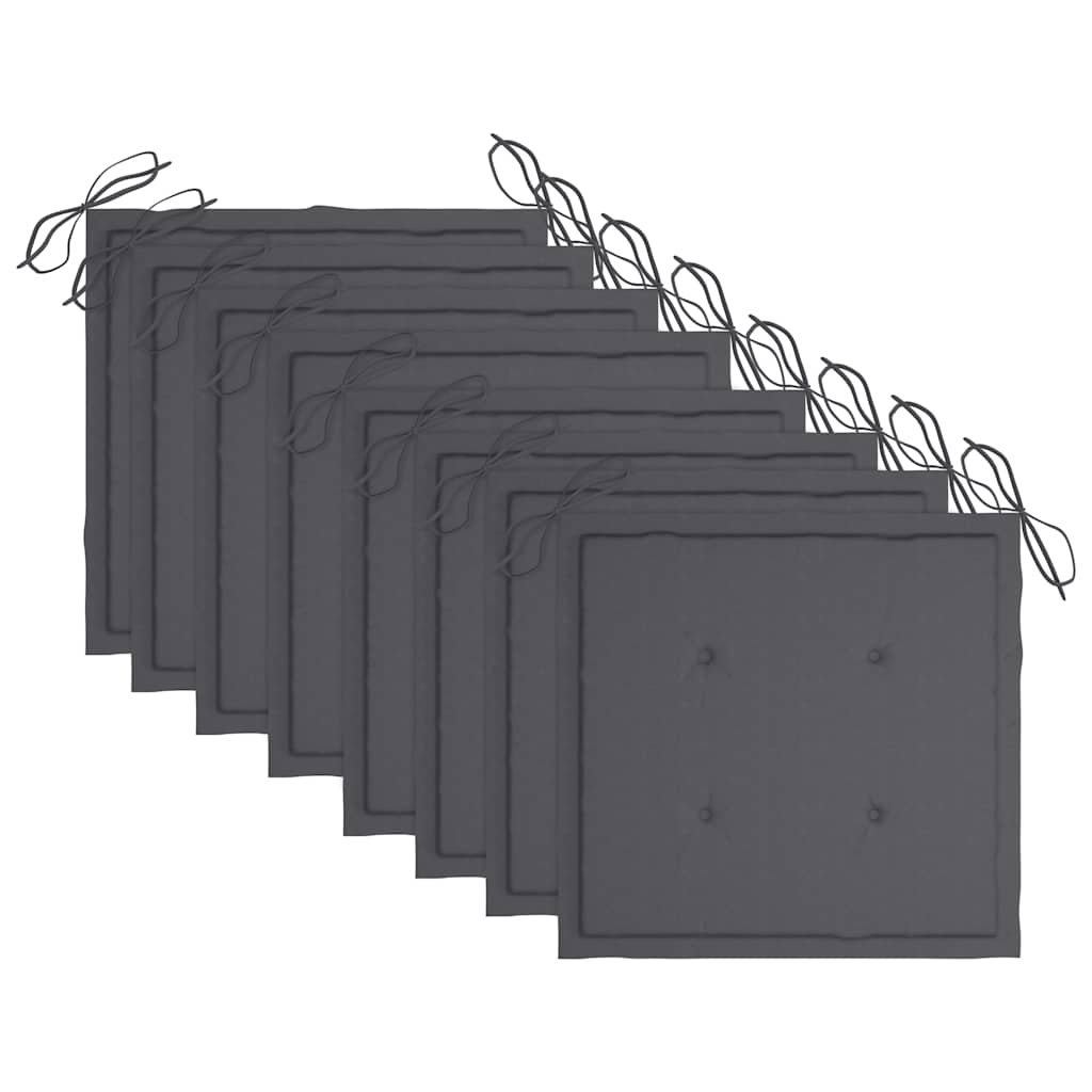 Scaune pliabile de grădină cu perne, 8 buc., lemn masiv de tec GartenMobel Dekor