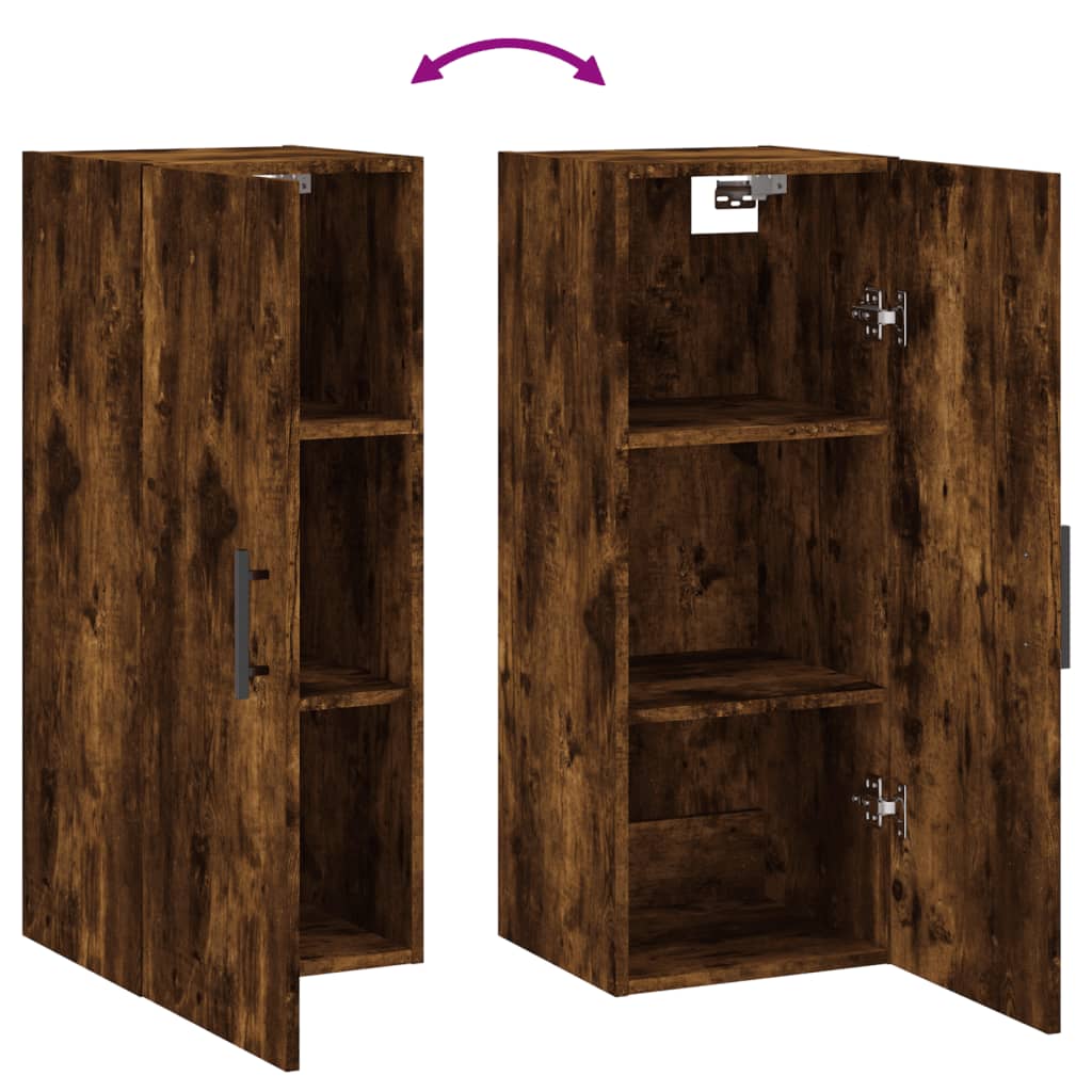Dulap montat pe perete, stejar fumuriu, 34,5x34x90 cm GartenMobel Dekor