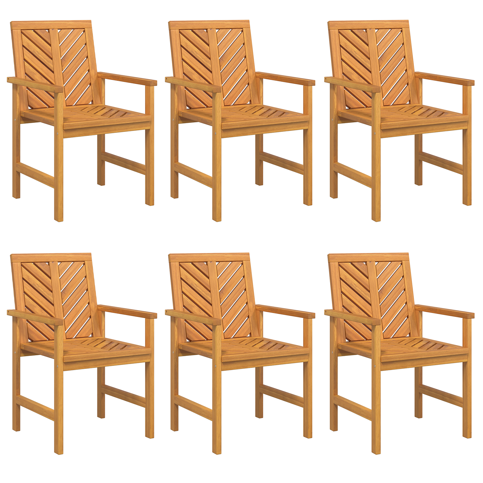 Set de masă pentru grădină 6 pcs Maro Mediu Lemn masiv GartenMobel Dekor