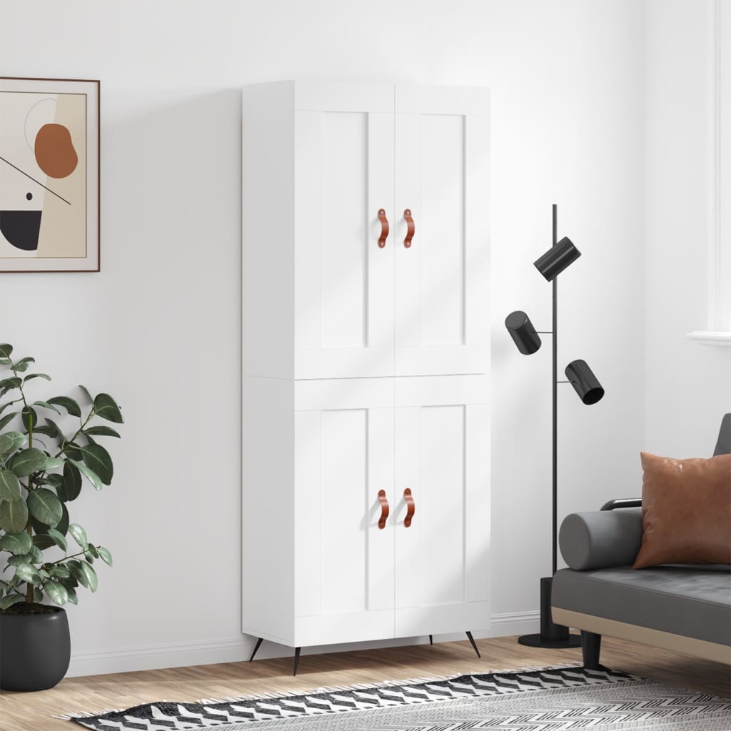 Dulap înalt, alb, 69,5x34x180 cm, lemn compozit GartenMobel Dekor