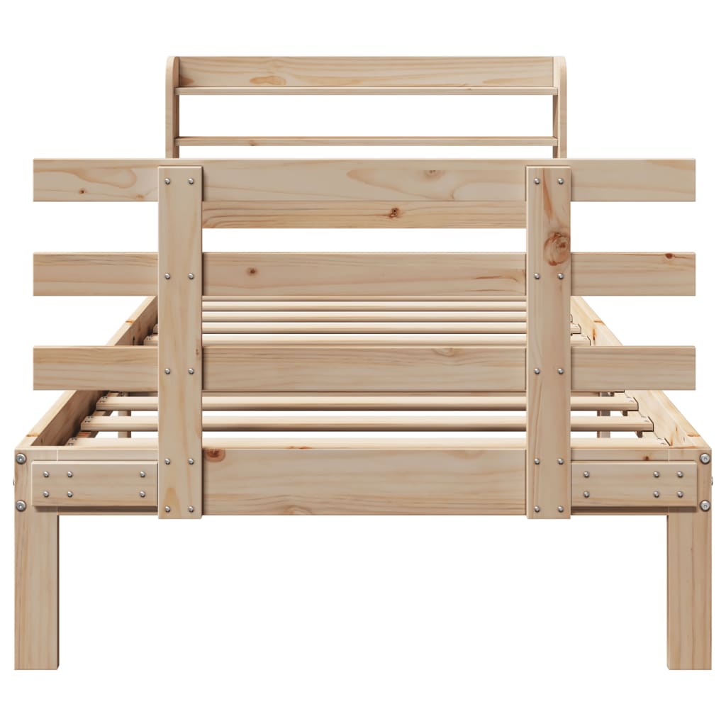 Cadru de pat cu tăblie, 75x190 cm, lemn masiv de pin GartenMobel Dekor