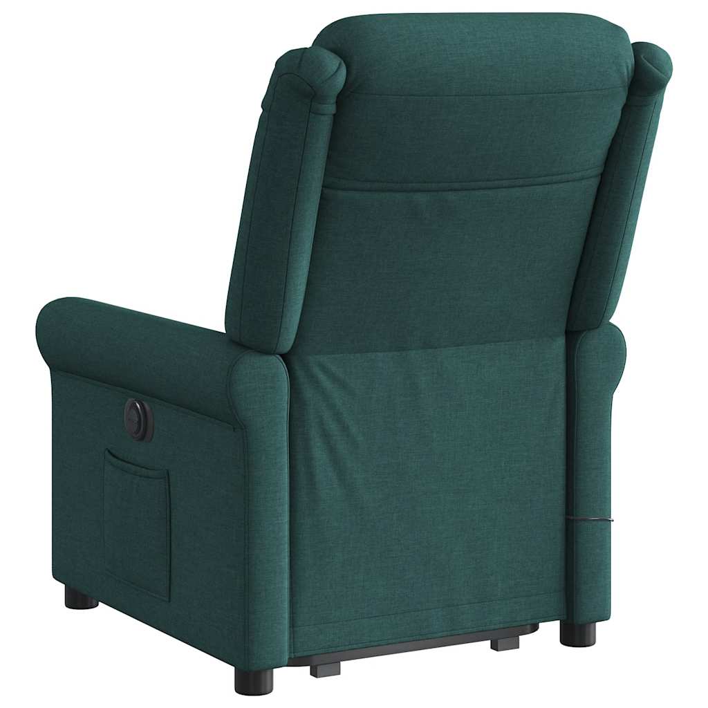 Fotoliu electric masaj rabatabil / ridicare verde închis textil GartenMobel Dekor