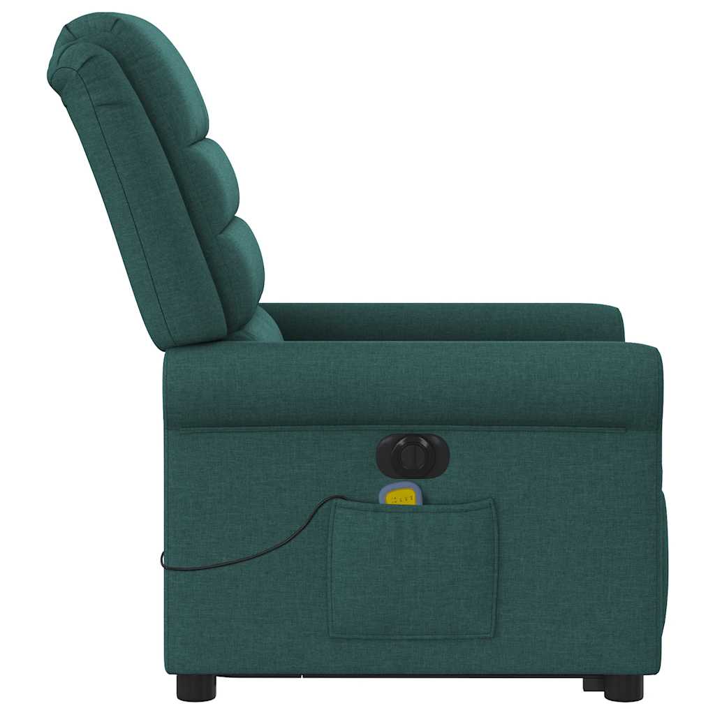 Fotoliu electric masaj rabatabil / ridicare verde închis textil GartenMobel Dekor
