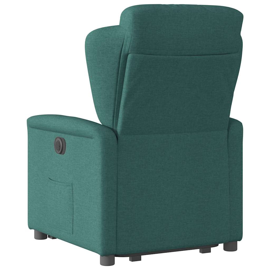 Fotoliu electric rabatabil cu ridicare, verde închis, textil GartenMobel Dekor