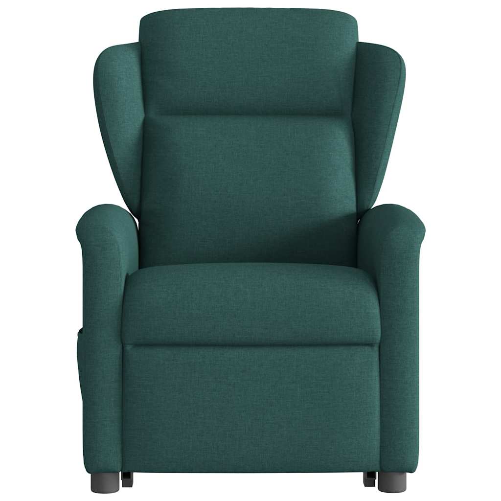 Fotoliu electric rabatabil cu ridicare, verde închis, textil GartenMobel Dekor