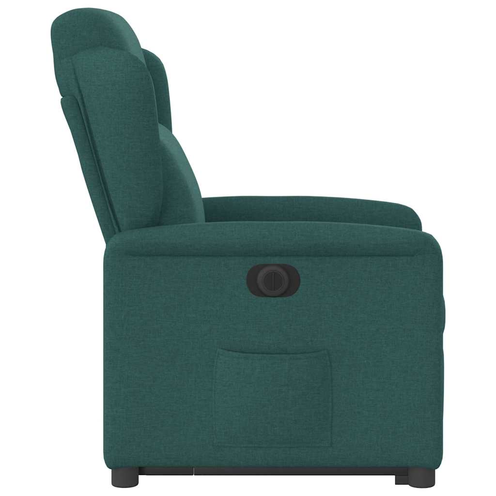 Fotoliu electric rabatabil cu ridicare, verde închis, textil GartenMobel Dekor