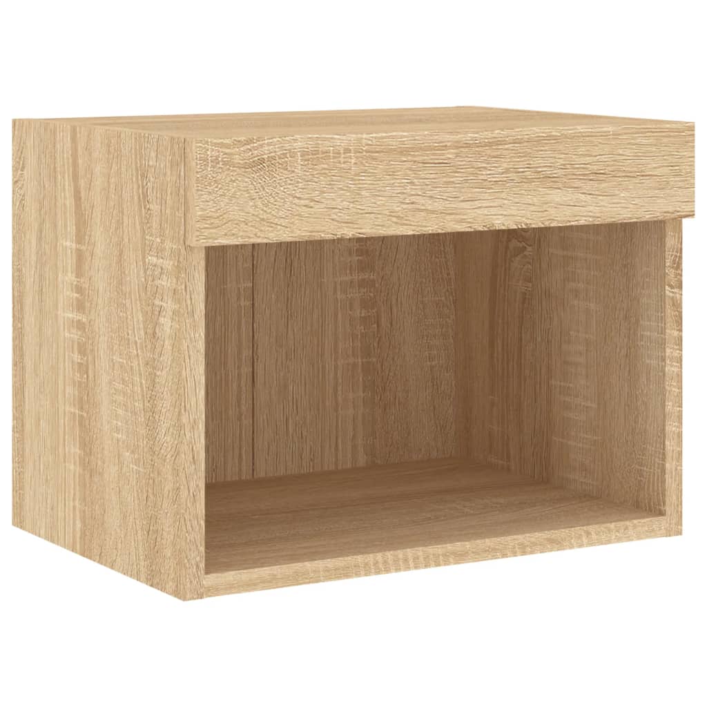 Unități de perete TV cu LED-uri, 5 piese, stejar sonoma, lemn GartenMobel Dekor