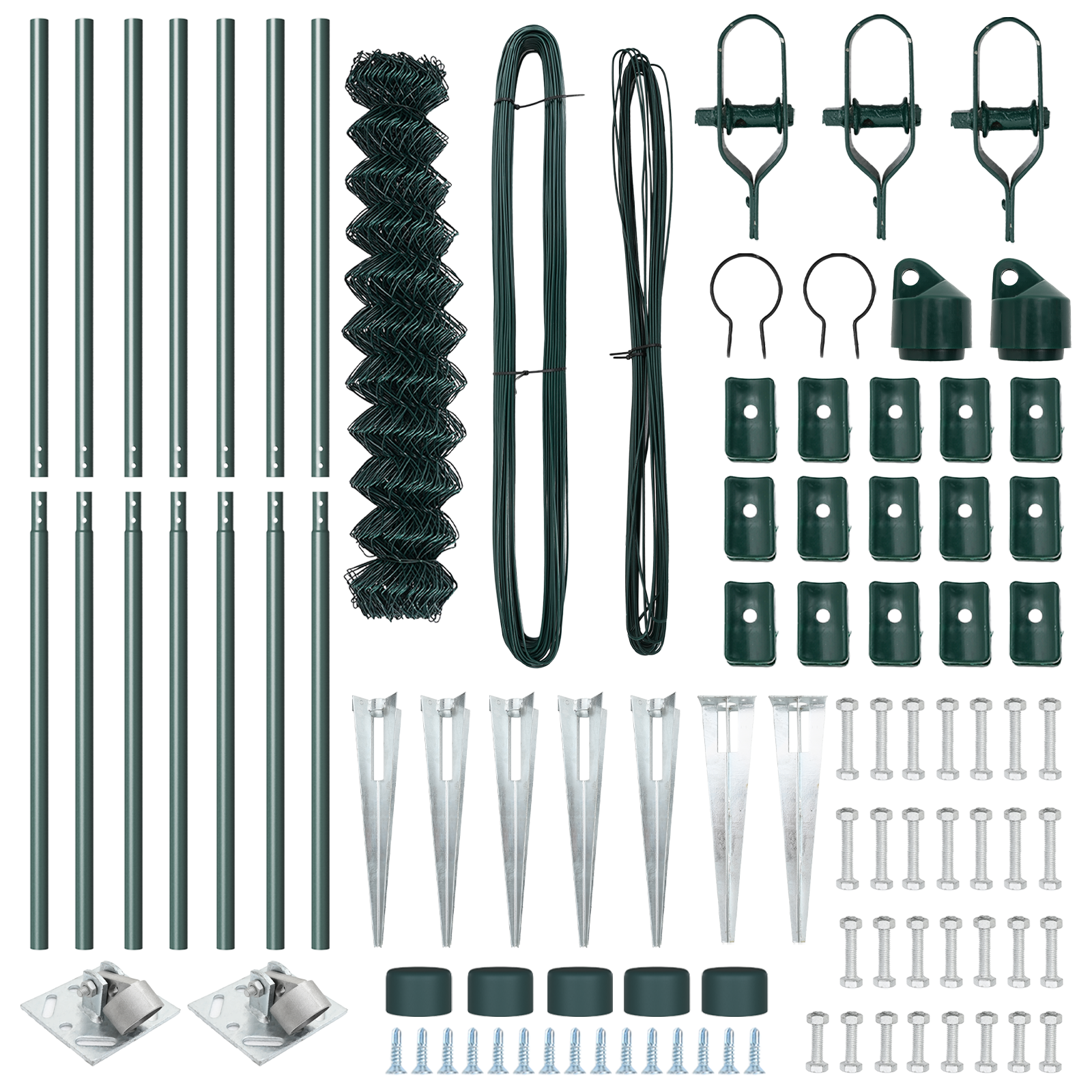 Plasă de sârmă în lanț cu stâlpi Verde 1.2 x 10 m GartenMobel Dekor