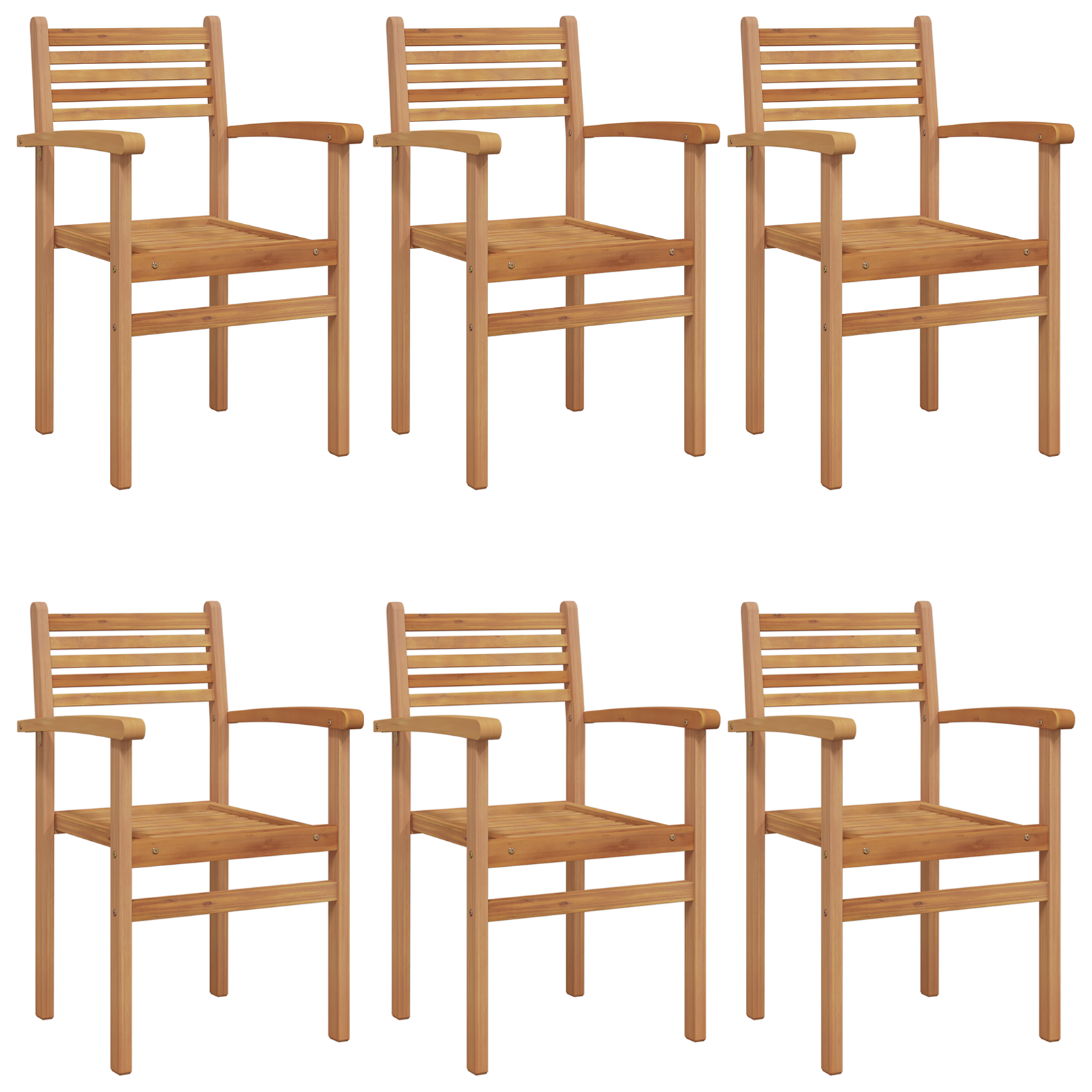 Scaune de grădină stivuibile 6 pcs Maro 55.5 x 55.5 x 90 cm GartenMobel Dekor